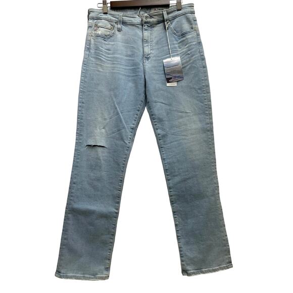 Adriano Goldschmied Mari Crop High Rise Straight Distressed Knee Women's Size 32 - Picture 1 of 12